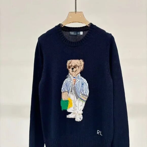 Polo by Ralph Lauren Sweaters - Brand new with tags, POLO Ralph Lauren blue wool tweed coat, Polo Bear sweater